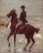 Max Liebermann Reiter am Strand nach links painting